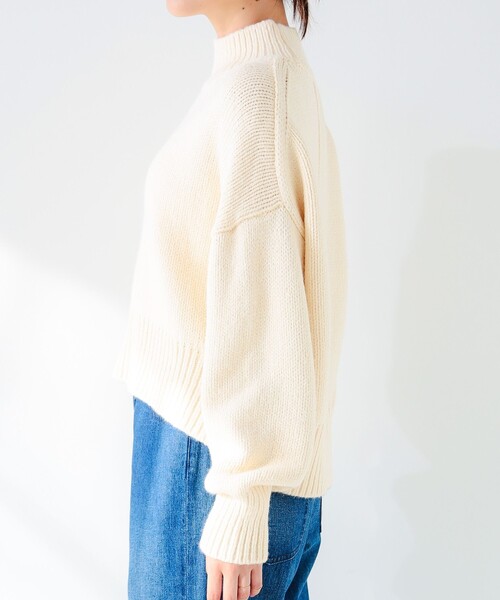 B:MING by BEAMS（ビーミングバイビームス）の「バックスリット ハイネック ニット（ニット/セーター・レディース・オフホワイト/ブルー系その他2/ネイビー/ライトグレー・ONE SIZE）」の21枚目の写真