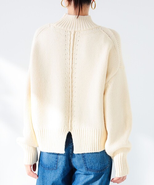 B:MING by BEAMS（ビーミングバイビームス）の「バックスリット ハイネック ニット（ニット/セーター・レディース・オフホワイト/ブルー系その他2/ネイビー/ライトグレー・ONE SIZE）」の22枚目の写真