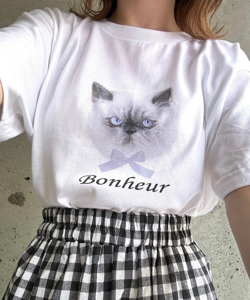 セール】catりぼんプリント半袖Tシャツ（Tシャツ/カットソー
