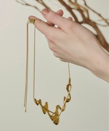loni | 【金属アレルギー対応】Glass Wave Necklace/グラスウェーブネックレス(ネックレス)