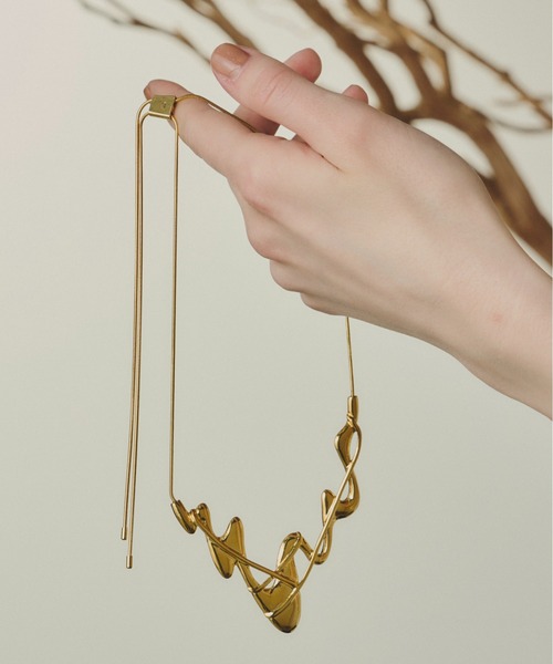 【金属アレルギー対応】Glass Wave Necklace/グラスウェーブネックレス（ネックレス）｜loni（ロニ）