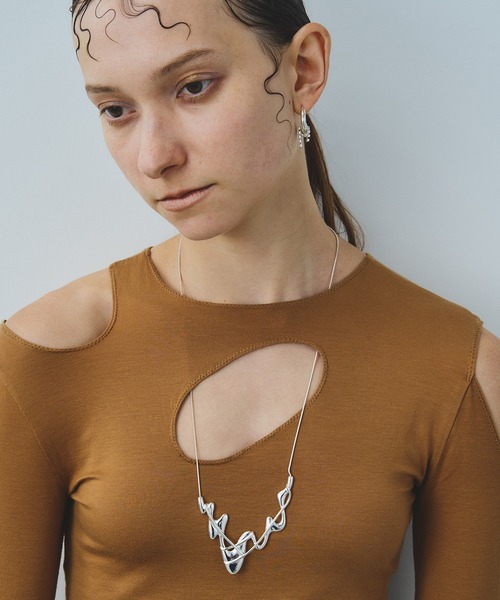 loni（ロニ）の「【金属アレルギー対応】Glass Wave Necklace/グラスウェーブネックレス（ネックレス・レディース・ゴールド/シルバー・FREE）」の12枚目の写真