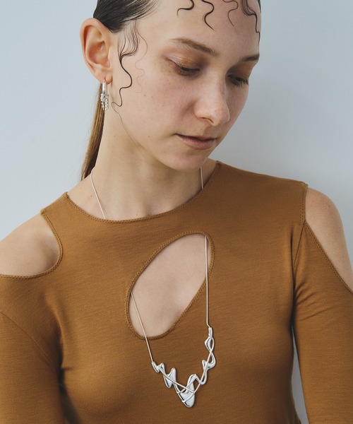 loni（ロニ）の「【金属アレルギー対応】Glass Wave Necklace/グラスウェーブネックレス（ネックレス・レディース・ゴールド/シルバー・FREE）」の13枚目の写真