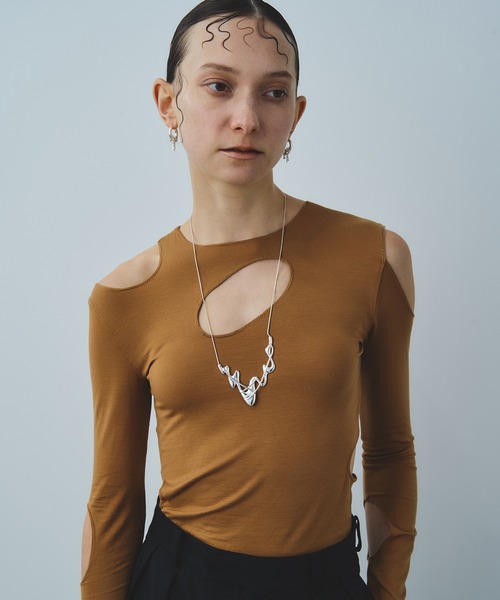 loni（ロニ）の「【金属アレルギー対応】Glass Wave Necklace/グラスウェーブネックレス（ネックレス・レディース・ゴールド/シルバー・FREE）」の9枚目の写真