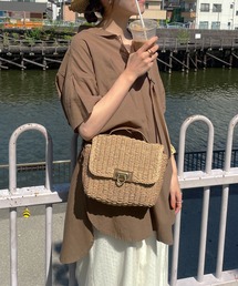 Samansa Mos2 | 【クールコットン / 接触冷感】柄アソートスキッパーチュニック(シャツ/ブラウス)