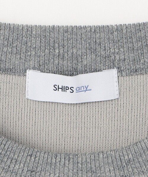 SHIPS any(シップス エニィ)の「【WEB限定】SHIPS any: 〈手洗い可能〉スウェット ライク カレッジ ロゴ クルーネック ニット◇(スウェット・メンズ・グレー/ベージュ/ブルー・MEDIUM/LARGE/X-LARGE)」の21枚目の写真