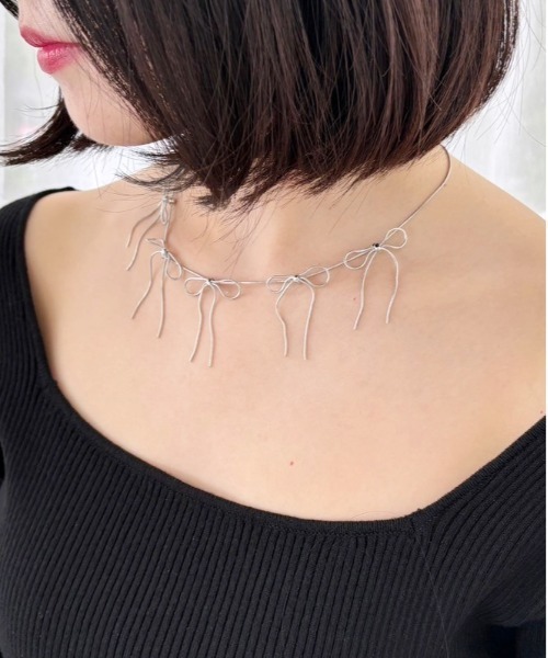 Heather(ヘザー)の「メニーリボンネックレス 140210(ネックレス・レディース・ゴールド/シルバー・ONE SIZE)」の2枚目の写真