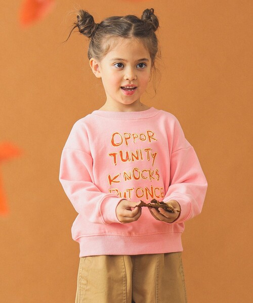 B:MING by BEAMS（ビーミングバイビームス）の「フロント 刺繍 クルーネック スウェット（100～140cm）（スウェット・キッズ・ライトグレー/ピンク・140/130/100/110）」の6枚目の写真