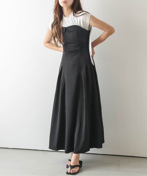 ワンピース Emily slit dress セール】カットソードッキングワンピース（ワンピース）｜AMELY