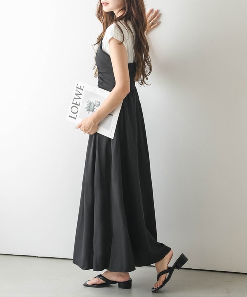 AMELY（エミリー）の「カットソードッキングワンピース（ワンピース・レディース・グレー/ブラック・L/M）」の9枚目の写真
