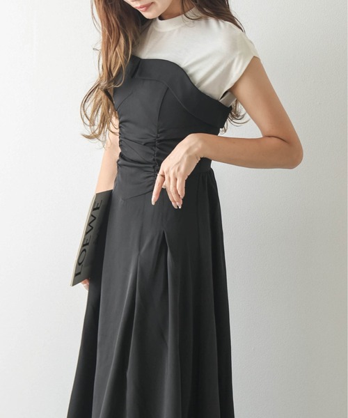 AMELY（エミリー）の「カットソードッキングワンピース（ワンピース・レディース・グレー/ブラック・L/M）」の13枚目の写真
