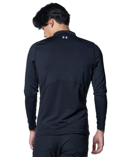 UNDER ARMOUR（アンダーアーマー）の「UAヒートギア フィッティド ロングスリーブ モックネック シャツ（ゴルフ/メンズ）（Tシャツ/カットソー・メンズ・ブラック・3XL）」の2枚目の写真