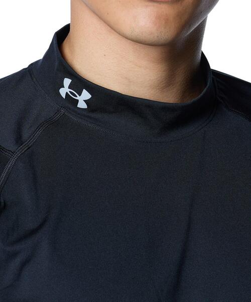UNDER ARMOUR（アンダーアーマー）の「UAヒートギア フィッティド ロングスリーブ モックネック シャツ（ゴルフ/メンズ）（Tシャツ/カットソー・メンズ・ブラック・3XL）」の4枚目の写真