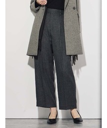 Perfect Suit FActory(パーフェクトスーツファクトリー)のヴィンテージツイード タックワイドパンツ グレー/ブラウン(スーツパンツ)