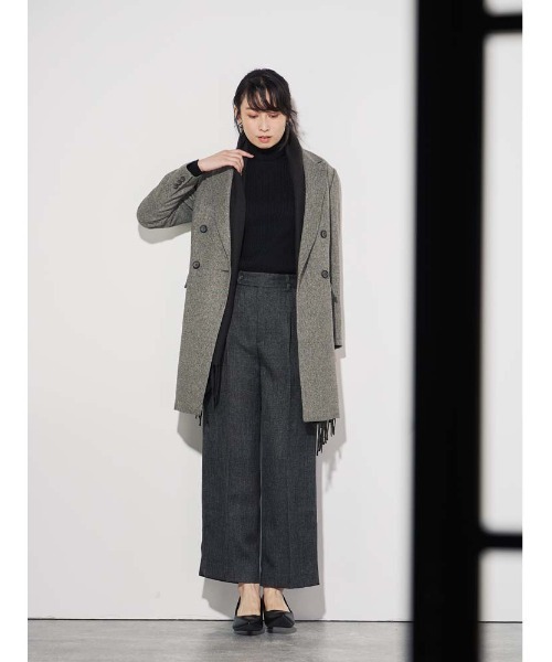 Perfect Suit FActory(パーフェクトスーツファクトリー)の「ヴィンテージツイード タックワイドパンツ グレー/ブラウン(スーツパンツ・レディース・ブラウン/チャコールグレー・S/L/M)」の9枚目の写真