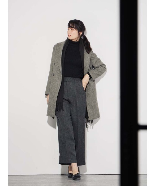 Perfect Suit FActory(パーフェクトスーツファクトリー)の「ヴィンテージツイード タックワイドパンツ グレー/ブラウン(スーツパンツ・レディース・ブラウン/チャコールグレー・S/L/M)」の10枚目の写真