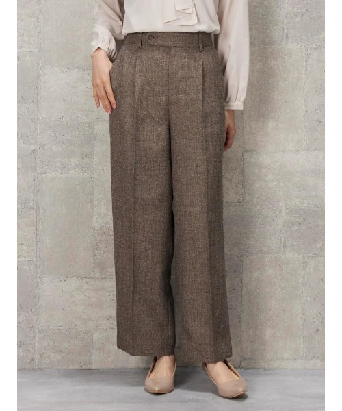 Perfect Suit FActory(パーフェクトスーツファクトリー)の「ヴィンテージツイード タックワイドパンツ グレー/ブラウン(スーツパンツ・レディース・ブラウン/チャコールグレー・S/L/M)」の22枚目の写真