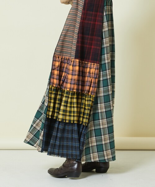 【 最終値下げ 】アシメプリーツティアードワンピース ウエストベルト付き セール対象商品】 大きいサイズ レディース 透かし編みボレロ