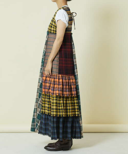 セール】Freada/フリーダ バックオープン チェック アシメ ティアード