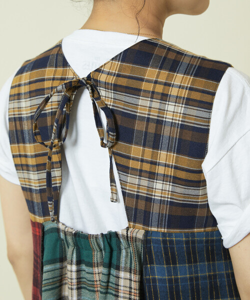 セール】Freada/フリーダ バックオープン チェック アシメ ティアード