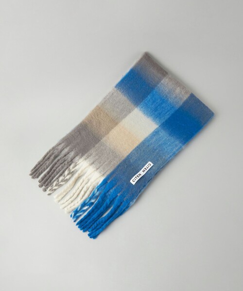 CITEN（シテン）の「＜CITEN＞カラフルチェックストール（ストール/ショール・レディース・オレンジ/ライトブルー・FREE）」の12枚目の写真