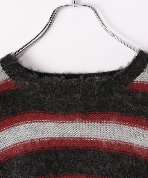 PBLIM（ページボーイリム）の「PBLIM/カラーボーダーニット（ニット/セーター・レディース・ブルー/レッド/グリーン・FREE）」の11枚目の写真
