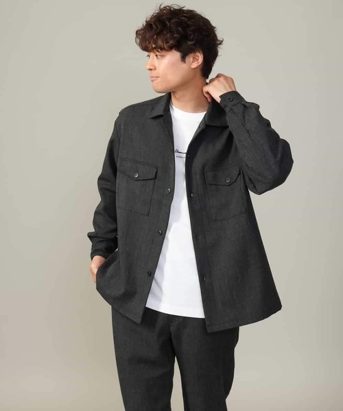 a.v.v（アーヴェヴェ）の「【イージーケア】ダブルポケットシャツ (セットアップ可)リライトシリーズ1（シャツ/ブラウス・メンズ・ライトブラウン/チャコールグレー/ネイビー・46/48/50）」の8枚目の写真