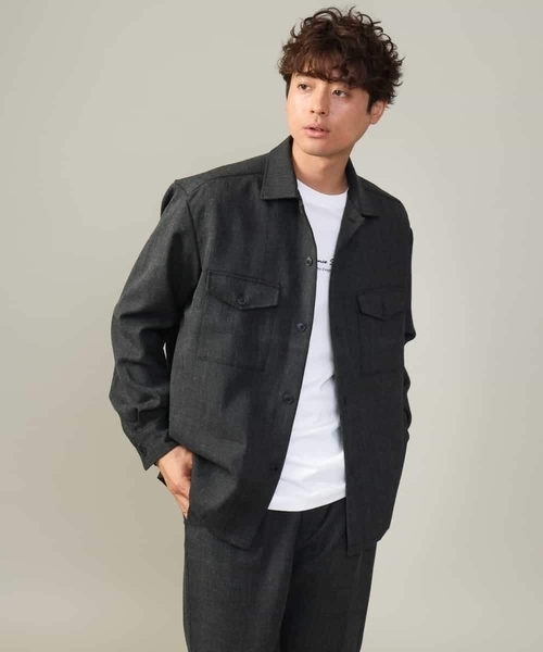 a.v.v（アーヴェヴェ）の「【イージーケア】ダブルポケットシャツ (セットアップ可)リライトシリーズ1（シャツ/ブラウス・メンズ・ライトブラウン/チャコールグレー/ネイビー・46/48/50）」の13枚目の写真