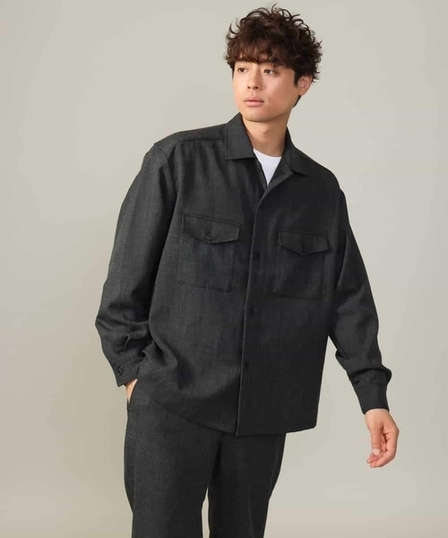a.v.v（アーヴェヴェ）の「【イージーケア】ダブルポケットシャツ (セットアップ可)リライトシリーズ1（シャツ/ブラウス・メンズ・ライトブラウン/チャコールグレー/ネイビー・46/48/50）」の14枚目の写真