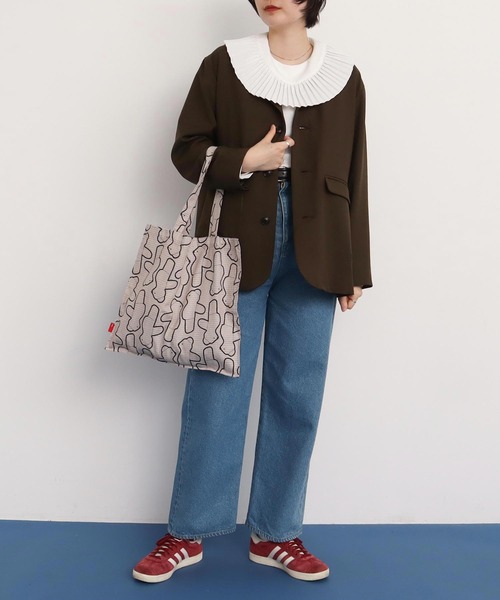 I am I in fact...（アイアムアイインファクト）の「Bear pattern check トートバッグ（トートバッグ・レディース・ブルー/ベージュ・FREE）」の21枚目の写真