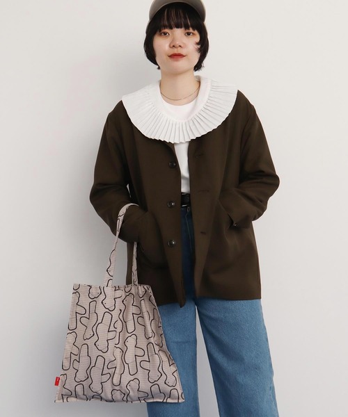 I am I in fact...（アイアムアイインファクト）の「Bear pattern check トートバッグ（トートバッグ・レディース・ブルー/ベージュ・FREE）」の19枚目の写真