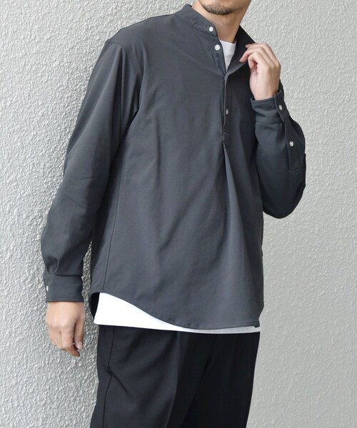 deres デレス　プルオーバーシャツ ネイビー　新品・未使用 中古・古着通販】deres (デレス) プルオーバーブラウス ネイビー