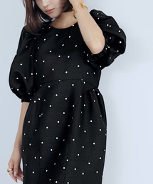 ELFRANK | ドットジャガードロングコクーンワンピース(ワンピース)