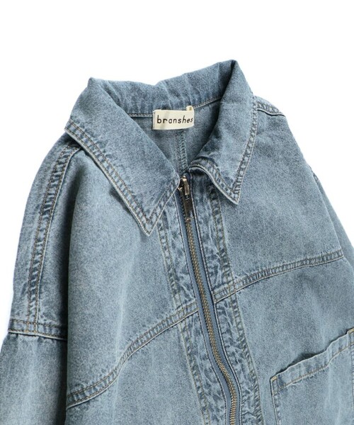 BRANSHES（ブランシェス）の「【綿100％】ライトデニムジャケット（デニムジャケット・キッズ・ブルー・90/100/110/120/130/140/150）」の5枚目の写真