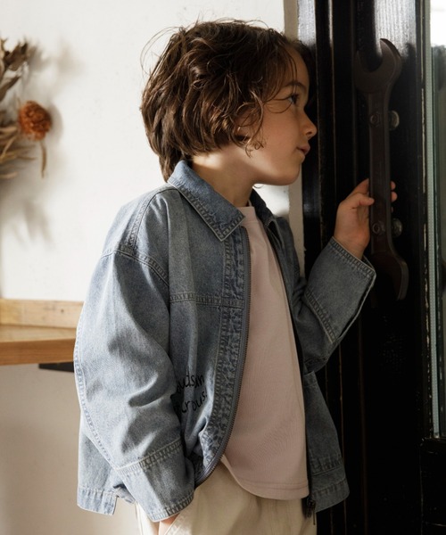 BRANSHES（ブランシェス）の「【綿100％】ライトデニムジャケット（デニムジャケット・キッズ・ブルー・90/100/110/120/130/140/150）」の13枚目の写真