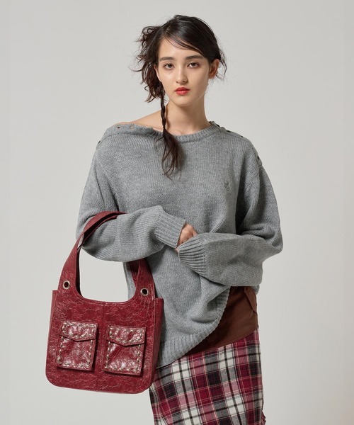 スタッズ レザーバック TINA：JOJUN（ハンドバッグ）｜TINA：JOJUN