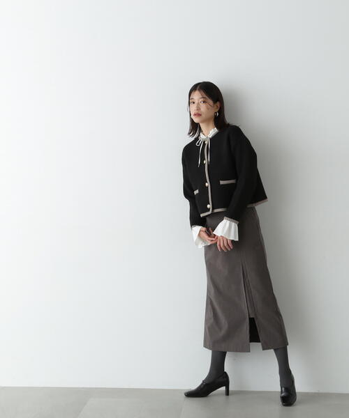 N.(N. Natural Beauty Basic)(エヌエヌナチュラルビューティーベーシック)の「◆コーデュロイスリットスカート(スカート・レディース・チャコールグレー/クリーム/ブラウン・SMALL/MEDIUM)」の7枚目の写真