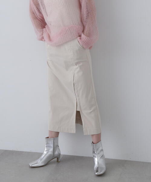 N.(N. Natural Beauty Basic)(エヌエヌナチュラルビューティーベーシック)の「◆コーデュロイスリットスカート(スカート・レディース・チャコールグレー/クリーム/ブラウン・SMALL/MEDIUM)」の9枚目の写真