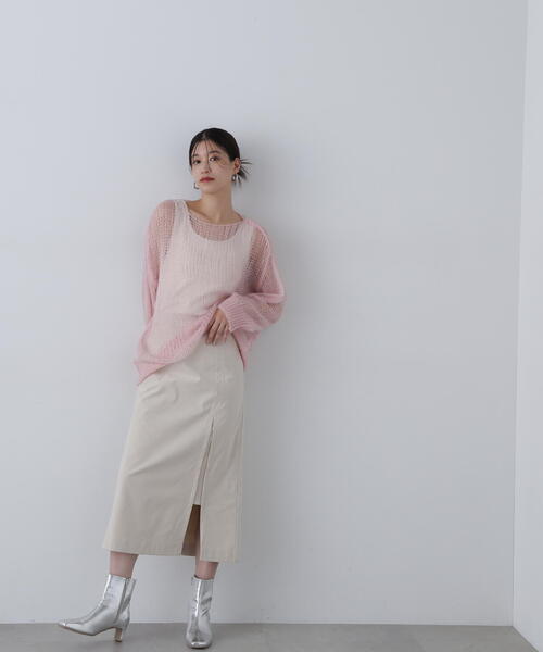 N.(N. Natural Beauty Basic)(エヌエヌナチュラルビューティーベーシック)の「◆コーデュロイスリットスカート(スカート・レディース・チャコールグレー/クリーム/ブラウン・SMALL/MEDIUM)」の13枚目の写真