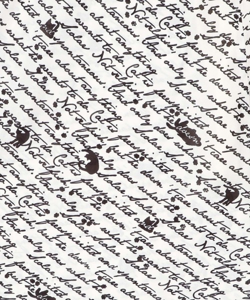 143642：ネコ文字スカートor花柄パッチワーク風 プリーツスカート
