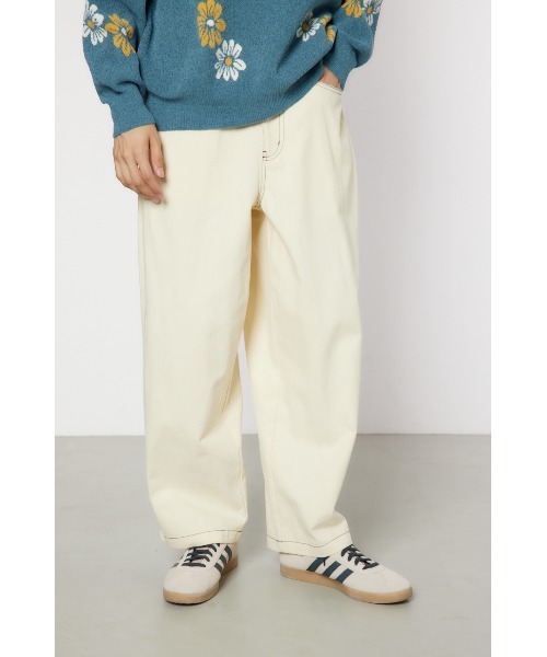 RODEO CROWNS WIDE BOWL（ロデオクラウンズワイドボウル）の「color stitching pants（その他パンツ・メンズ・アイボリー/ブラック/ブラウン・LARGE/MEDIUM）」の2枚目の写真