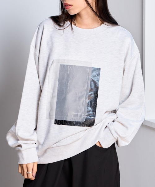 MAISON BREEZE(メゾンブリーズ)の「【MAISON BREEZE】裏毛オーガンジープルオーバースウェット DTK(スウェット・レディース・グレー/ブラック/ホワイト・FREE)」の7枚目の写真