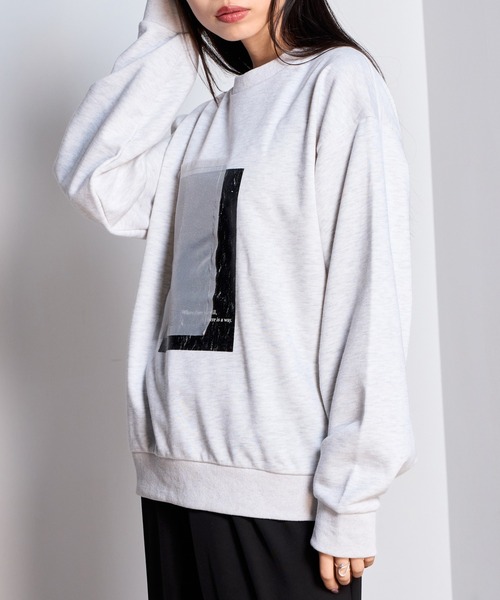 MAISON BREEZE(メゾンブリーズ)の「【MAISON BREEZE】裏毛オーガンジープルオーバースウェット DTK(スウェット・レディース・グレー/ブラック/ホワイト・FREE)」の9枚目の写真