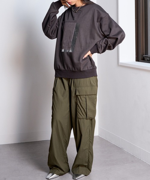 MAISON BREEZE(メゾンブリーズ)の「【MAISON BREEZE】裏毛オーガンジープルオーバースウェット DTK(スウェット・レディース・グレー/ブラック/ホワイト・FREE)」の5枚目の写真