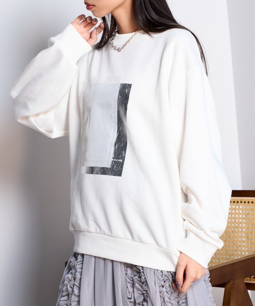 MAISON BREEZE(メゾンブリーズ)の「【MAISON BREEZE】裏毛オーガンジープルオーバースウェット DTK(スウェット・レディース・グレー/ブラック/ホワイト・FREE)」の13枚目の写真