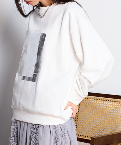 MAISON BREEZE(メゾンブリーズ)の「【MAISON BREEZE】裏毛オーガンジープルオーバースウェット DTK(スウェット・レディース・グレー/ブラック/ホワイト・FREE)」の14枚目の写真
