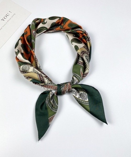 新品 プリティーグリーン PrettyGreen ペイズリー柄スカーフ jun ashida - ペイズリー柄シルクスカーフ | ONLINE STORE