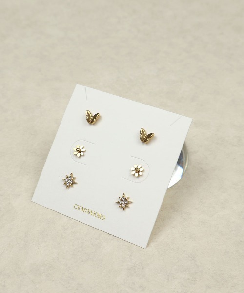 セール】【金属アレルギー対応】 アソートピアス 3セット