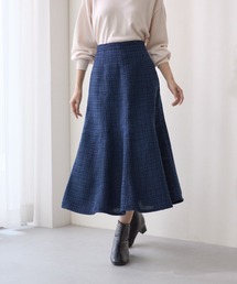 Tuche/トゥシェ ハレの日style ミックスツイード フレアロングスカート