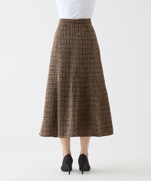 Tuche(トゥシェ)の「Tuche/トゥシェ ハレの日style ミックスツイード フレアロングスカート(スカート・レディース・ブラウン系その他/ブルー系その他・MEDIUM/LARGE)」の6枚目の写真